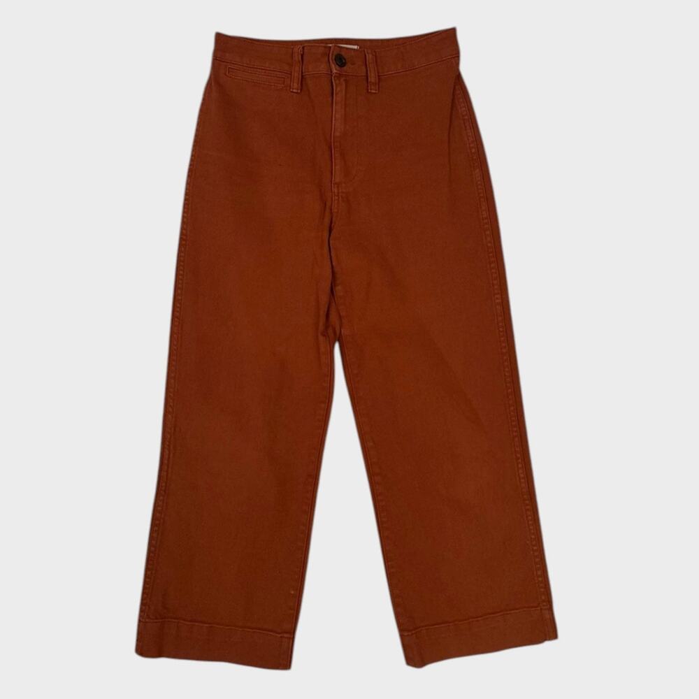Madewell Slim Emmett Wide-Leg Crop Womens Size 26 Pants Burnt Orange